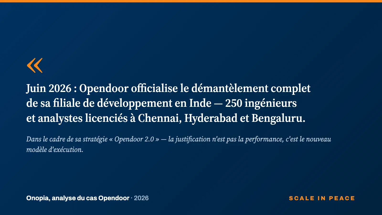 Citation : Opendoor démantèle sa filiale de développement en Inde, 250 postes supprimés
