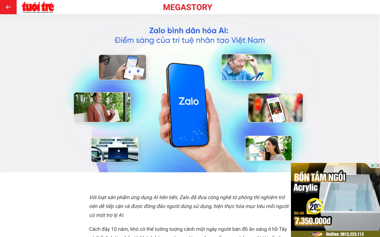 Tuổi Trẻ : Zalo démocratise l'IA